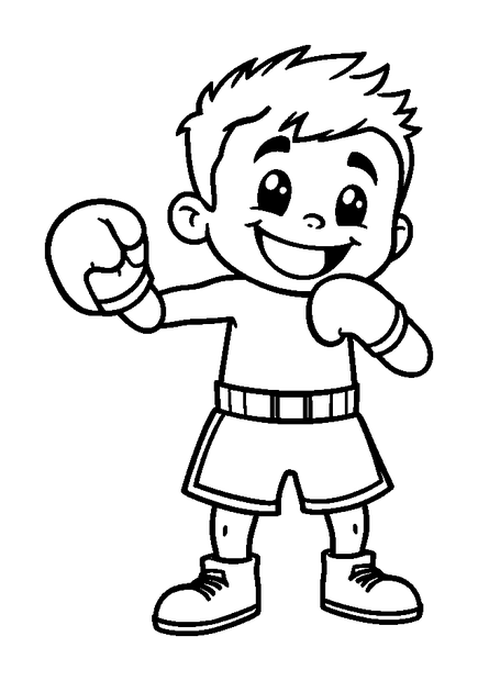 Boxing colouring page — free printable for kids