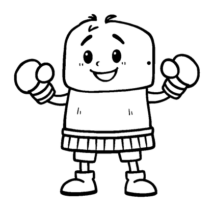Boxing Colouring Page (Kids, Bold & Easy)
