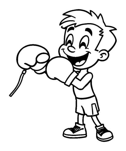 Boxing colouring page — free printable for kids
