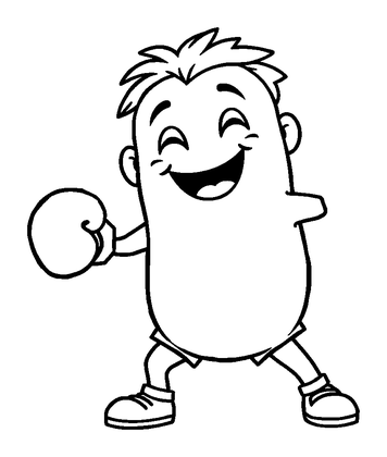 Boxing Colouring Page (Toddler, Bold & Easy)