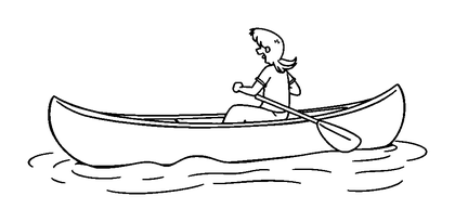 Canoeing Colouring Page (Kids, Bold & Easy)