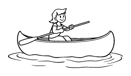 Canoeing Colouring Page (Kids, Standard)