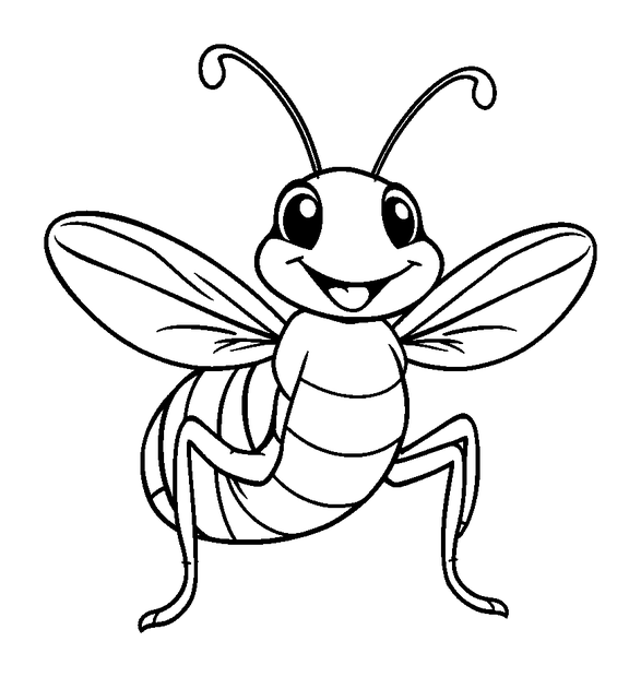 Cricket colouring page — free printable for kids