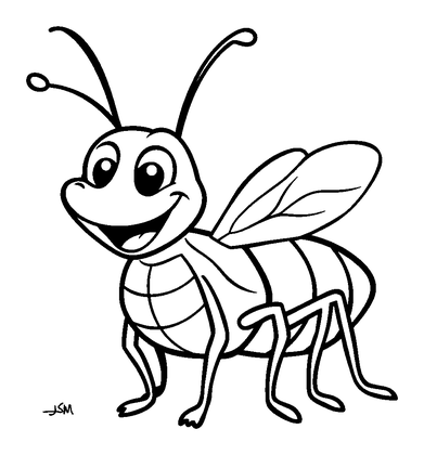 Cricket Colouring Page (Kids, Standard)