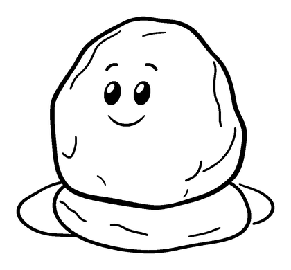 Curling Stone Colouring Page (Toddler, Bold & Easy)