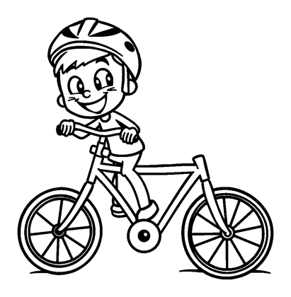 Cycling Colouring Page (Kids, Standard)