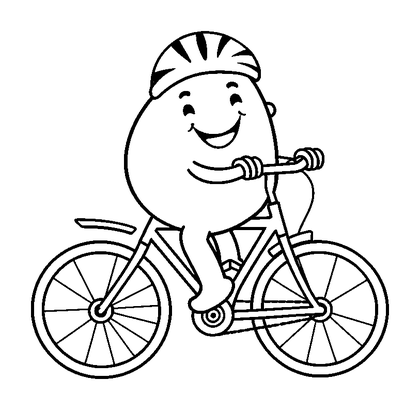 Cycling Colouring Page (Toddler, Bold & Easy)
