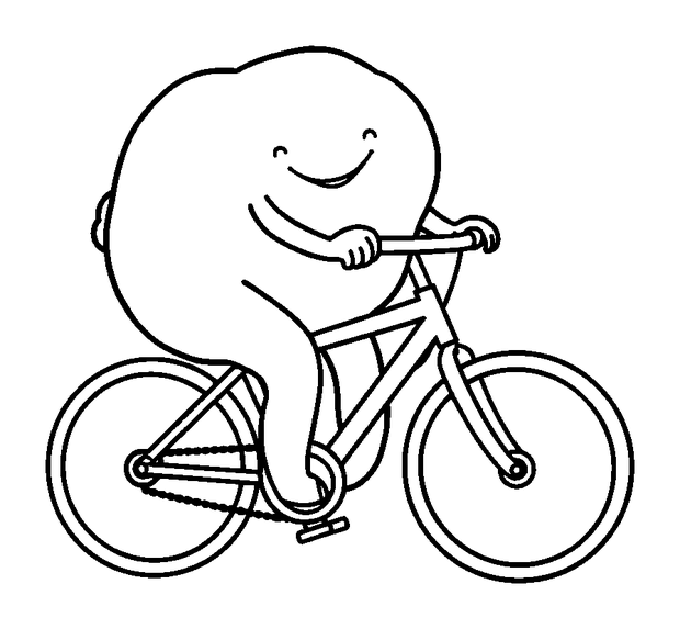 Cycling colouring page — free printable for toddlers