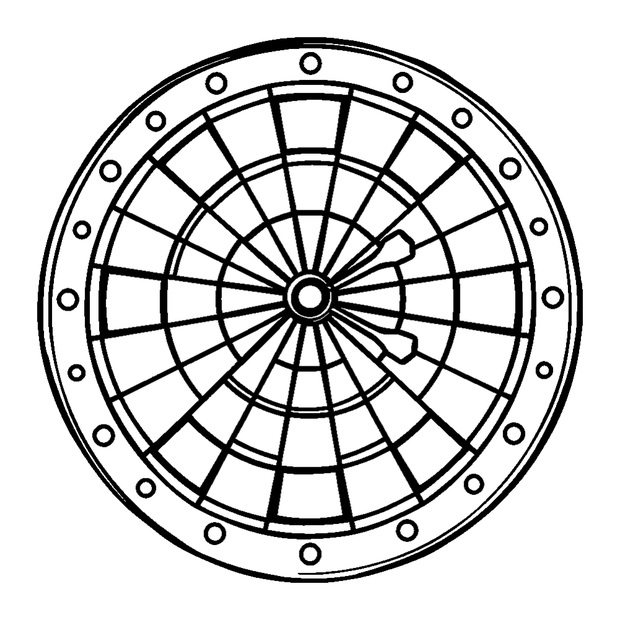 Darts Board colouring page — free printable for kids