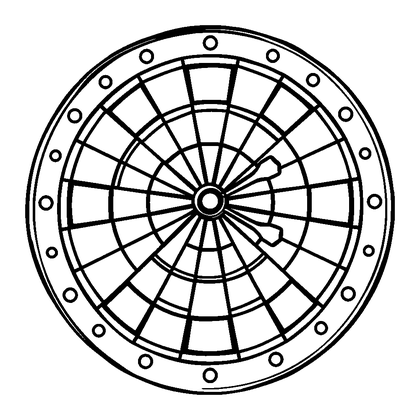 Darts Board Colouring Page (Kids, Standard)
