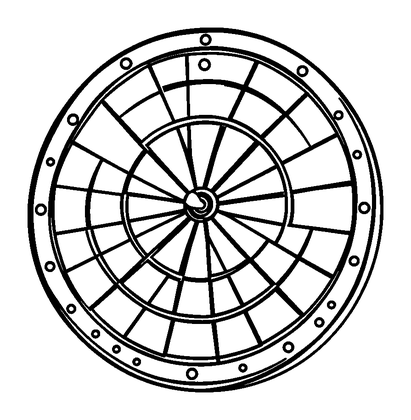 Darts Board Colouring Page (Toddler, Bold & Easy)