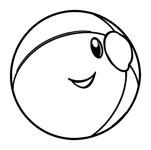 Dodgeball colouring page — free printable for toddlers