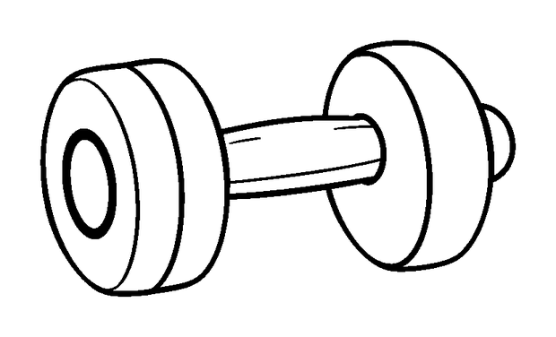 Dumbbell colouring page — free printable for kids