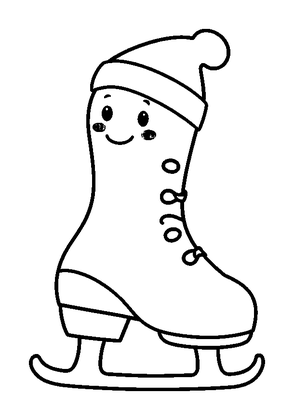 Figure Skate Colouring Page (Kids, Bold & Easy)