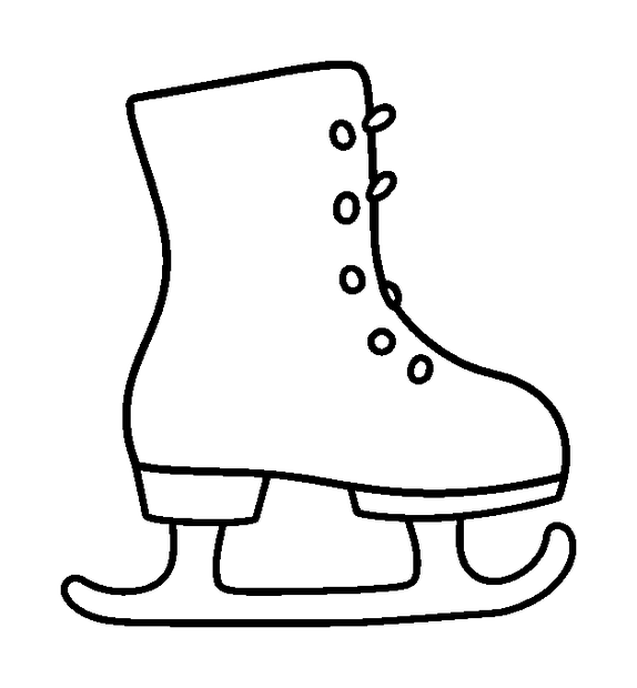 Figure Skate colouring page — free printable for kids