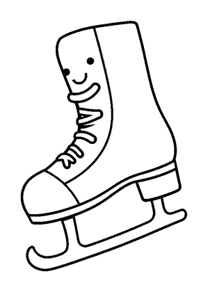 Figure Skate Colouring Page (Toddler, Bold & Easy)
