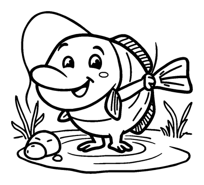 Fishing Colouring Page (Kids, Standard)