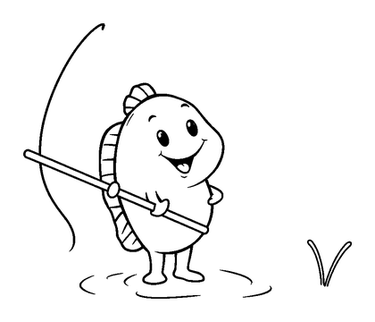 Fishing Colouring Page (Toddler, Bold & Easy)