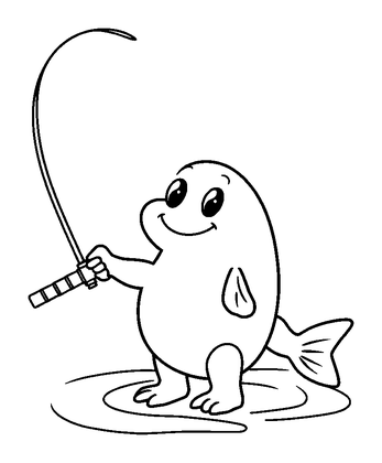 Fishing Colouring Page (Toddler, Bold & Easy)