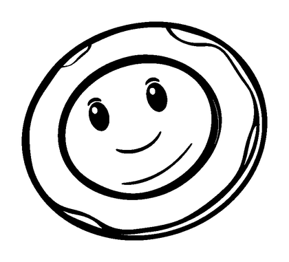 Flying Disc Colouring Page (Kids, Bold & Easy)