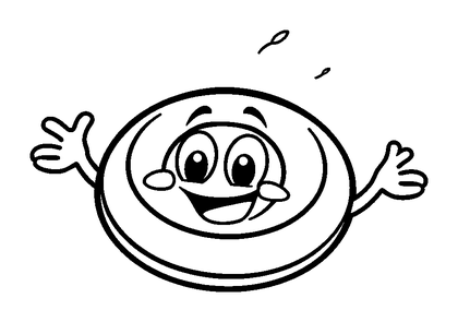 Flying Disc Colouring Page (Kids, Standard)