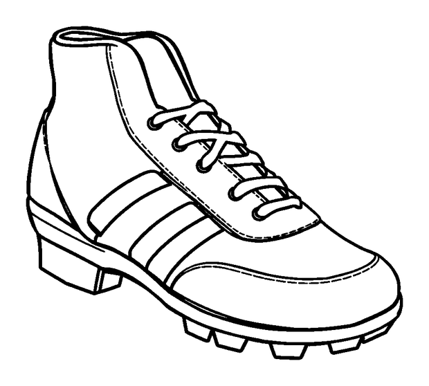Football Boot colouring page — free printable for toddlers