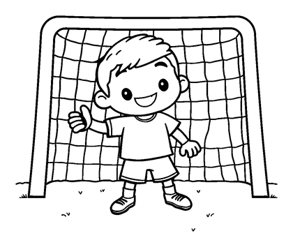 Goalkeeper Colouring Page (Kids, Standard)