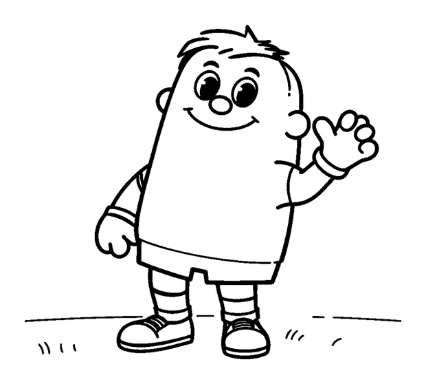 Goalkeeper colouring page — free printable for toddlers