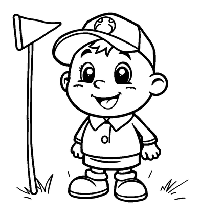 Golf Colouring Page (Kids, Standard)