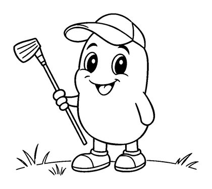 Golf Colouring Page (Toddler, Bold & Easy)