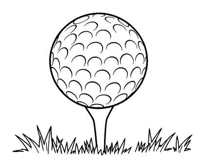 Golf Colouring Page (Toddler, Bold & Easy)
