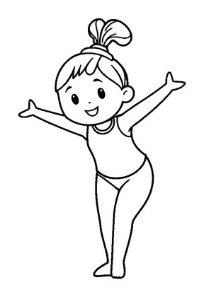 Gymnastics Colouring Page (Kids, Bold & Easy)