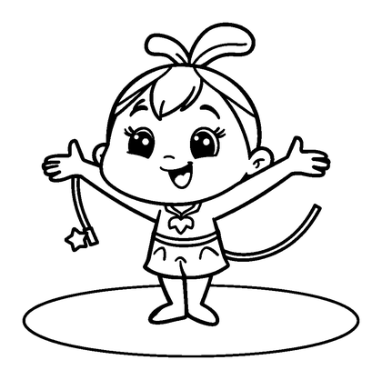 Gymnastics Colouring Page (Kids, Standard)