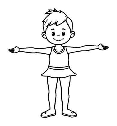 Gymnastics Colouring Page (Kids, Standard)