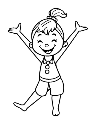 Gymnastics Colouring Page (Toddler, Bold & Easy)