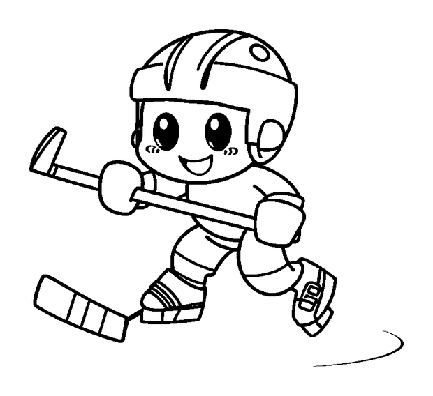 Hockey colouring page — free printable for kids