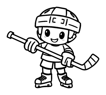 Hockey Colouring Page (Kids, Standard)