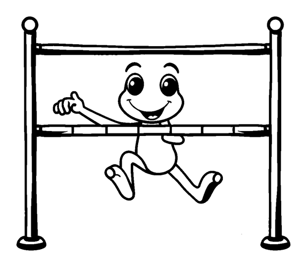 Hurdles colouring page — free printable for kids
