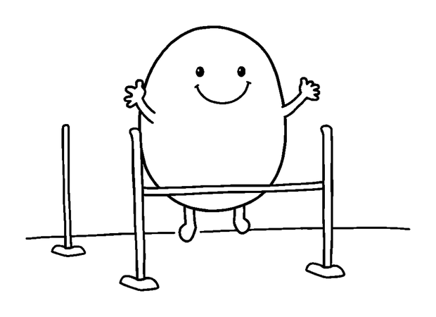 Hurdles colouring page — free printable for toddlers
