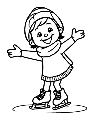 Ice Skating Colouring Page (Kids, Bold & Easy)
