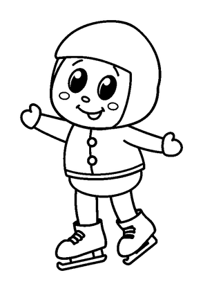 Ice Skating Colouring Page (Kids, Standard)
