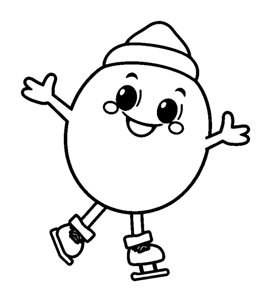 Ice Skating colouring page — free printable for toddlers