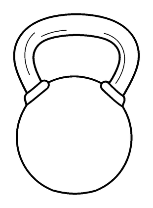 Kettlebell Colouring Page (Kids, Standard)