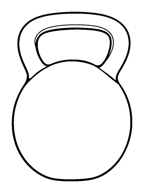 Kettlebell colouring page — free printable for toddlers