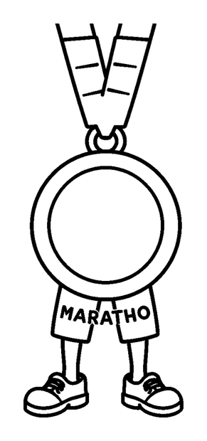 Marathon Medal colouring page — free printable for kids