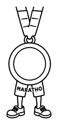 Marathon Medal Colouring Page (Kids, Bold & Easy)