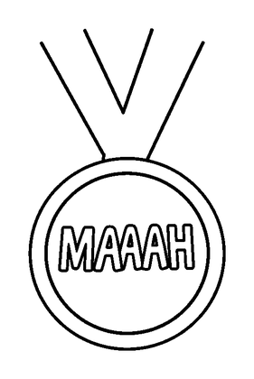 Marathon Medal Colouring Page (Toddler, Bold & Easy)
