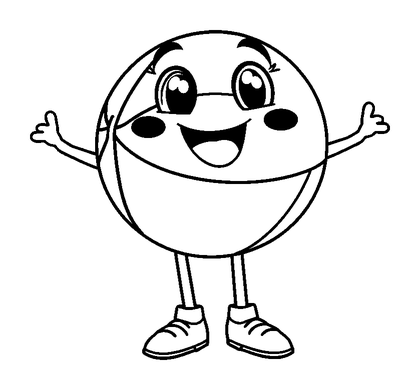 Netball Colouring Page (Kids, Bold & Easy)