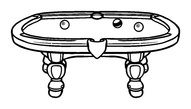 Pool Table colouring page — free printable for kids