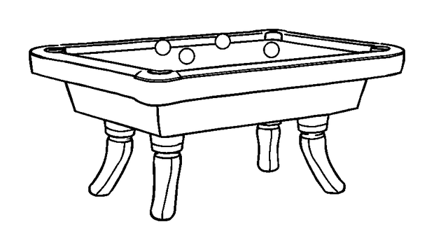 Pool Table colouring page — free printable for kids